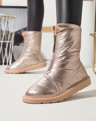 Rosa-goldene Damenschuhe a'la Schneestiefel Tirigga- Footwear