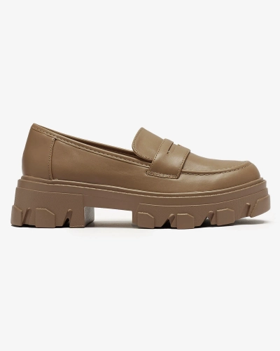 Hellbraune Damen-Mokassins mit fester Sohle Desika - Footwear