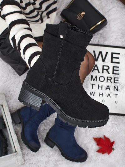 Höhere Damenstiefeletten aus Öko-Wildleder Carmine