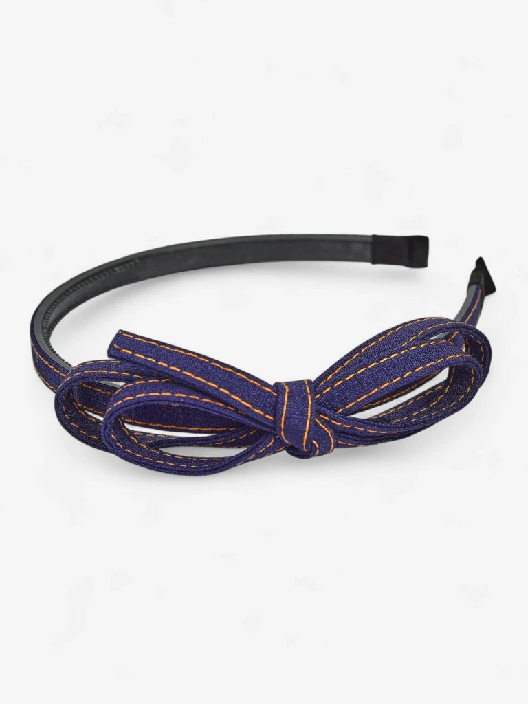 Royalfashion Haarreif mit Schleife im Denim-Stil