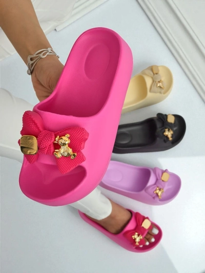 Royalfashion Damen-Gummi-Flip-Flops mit dekorativer Schleife Alday