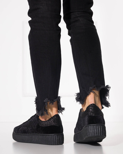 Schwarze Estreni Velours-Sneaker für Damen - Schuhe