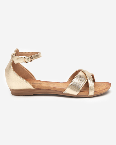 Flache Damensandalen in Rosé und Gold Ruddi- Footwear