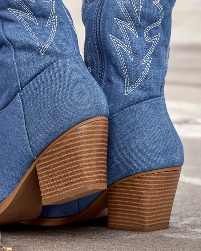 Royalfashion Women's Lisso Heeled Cowboy Boots