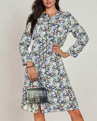 Royalfashion Damen Midikleid mit Muster