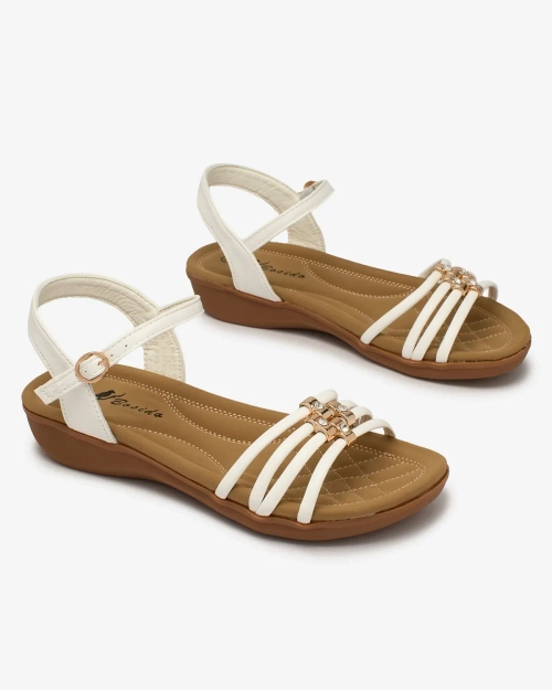 Жіночі босоніжки Royalfashion з білим декором Sun Crush