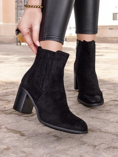 Royalfashion Öko-Wildleder Damen-Stiefeletten mit Blockabsatz Cesios