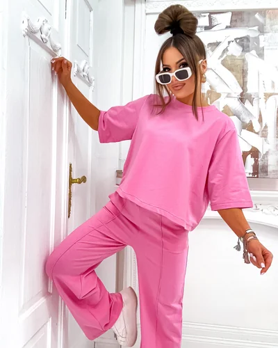 Royalfashion Damen Baumwollset mit weitem Hosen