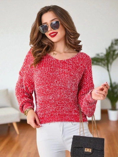 Royalfashion Damenpullover mit glänzendem Faden