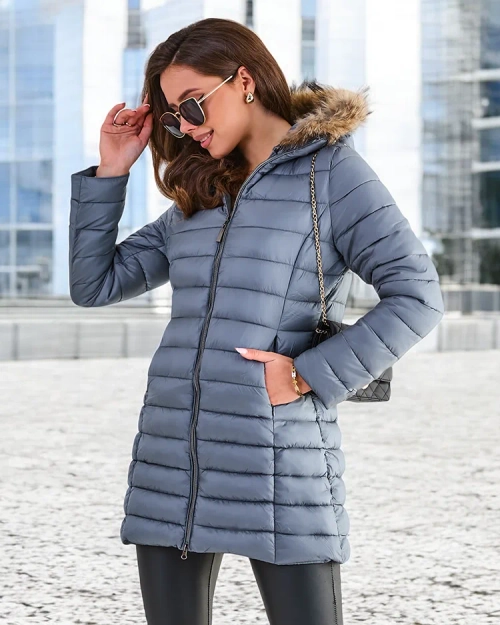 Жіночий стеганий зимовий пуховик Royalfashion