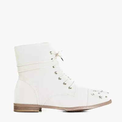 OUTLET Beige Damenstiefel mit Verzierungen Matildat - Footwear