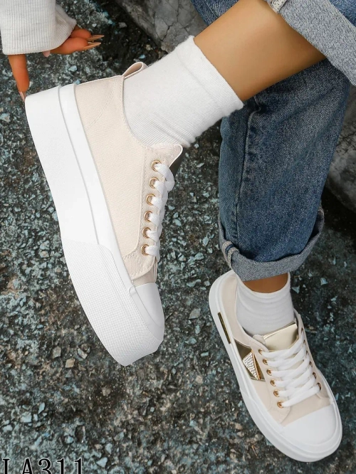 Royalfashion Жіночі платформені кросівки Золотий Світ