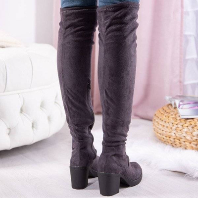 OUTLET Graue Stiefel auf einem höheren Pfosten Moccalinea - Footwear