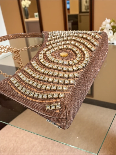 Royalfashion Damen Clutch Handtasche mit Zirkonia Sova Glint