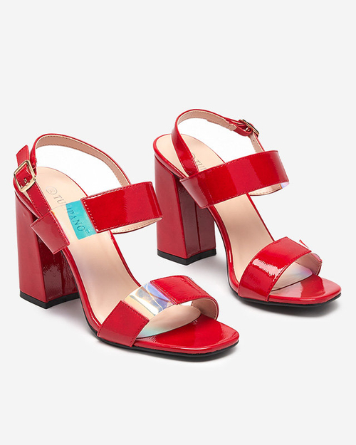 Жіночі лаковані босоніжки на стовпі в червоних туфлях Alar