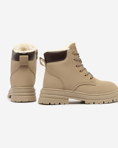 Royalfashion Grau-braune isolierte Damen Trapper-Stiefel Radoras