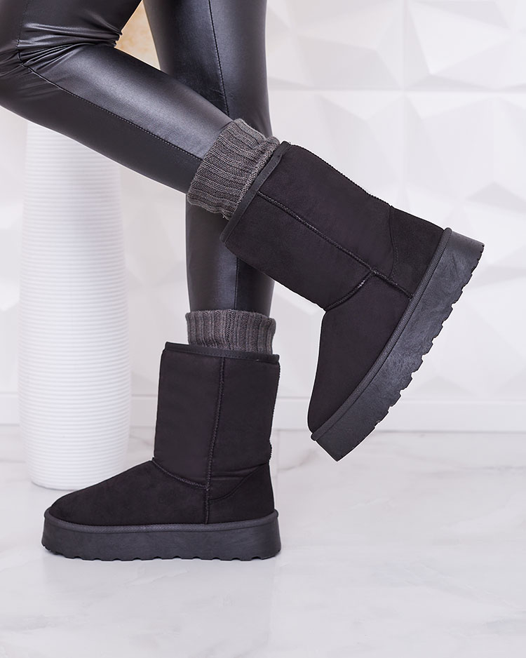 Isolierte Damen-Schneestiefel aus Öko-Wildleder in Schwarz Xetik - Footwear