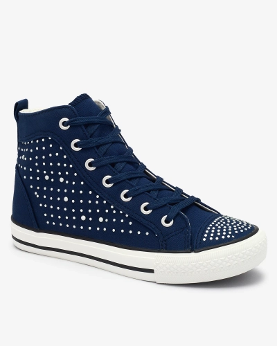 Темно-сині кросівки з цирконами Totulu- Footwear