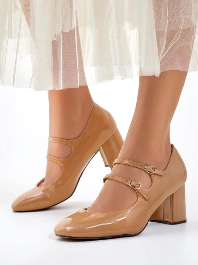 Royalfashion Lackleder Damen High Heels mit Riemen Ovinna