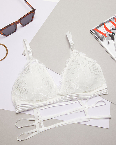 Білий жіночий бюстгальтер з ремінцями