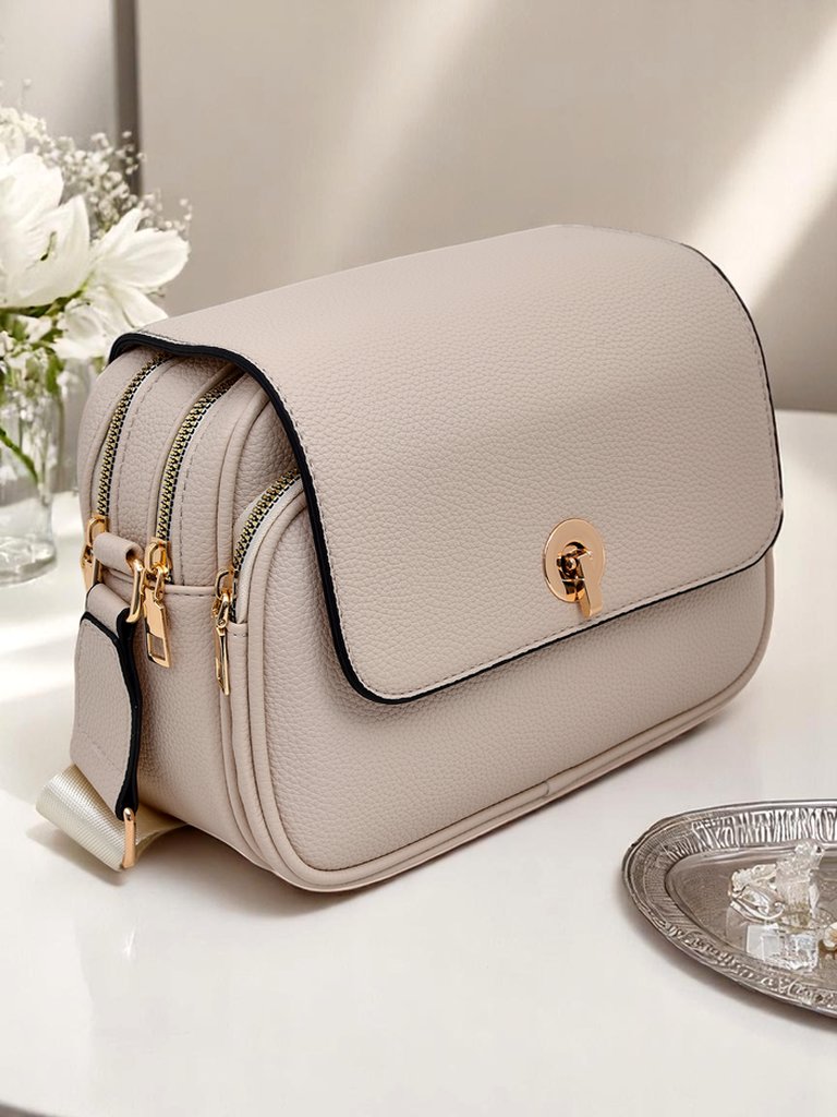 Royalfashion Kleine Damenhandtasche aus Ökoleder mit 2 Fächern