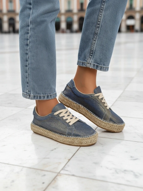 Aurelia Denim Espadrillos – жіночі снікерси з плоским каблуком та тканини