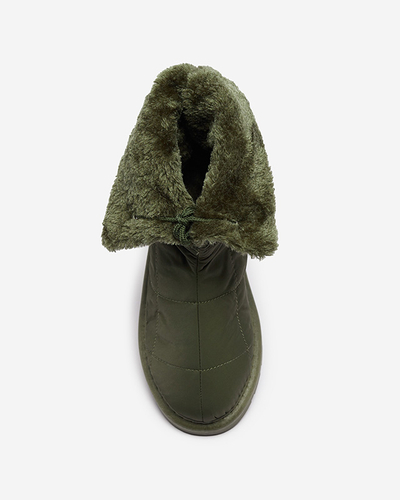 Dunkelgrüne Damenschuhe a'la Schneestiefel Amirfu- Footwear