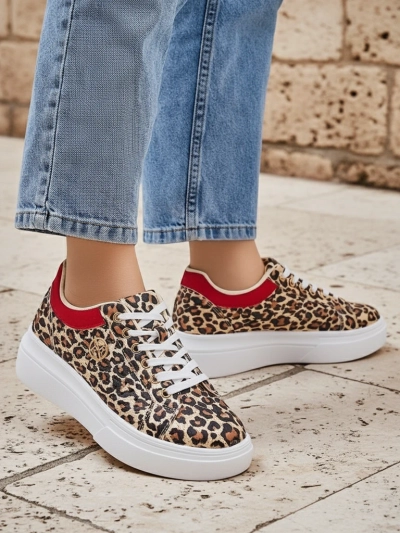 Royalfashion Damen perforierte Sportsneaker Leopess