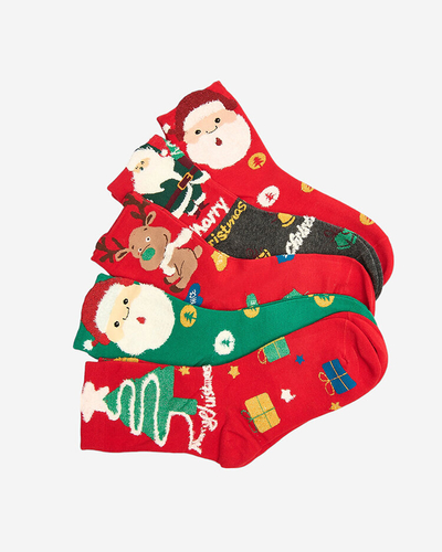 Bunte Damensocken mit Weihnachtsmuster - Unterwäsche
