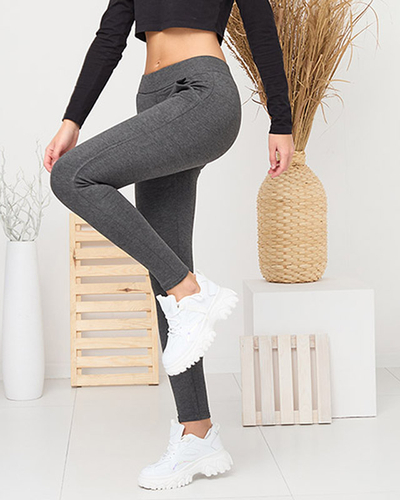 Dunkelgraue isolierte Damen-Teggings-Hose - Kleidung