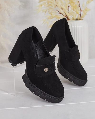 Elegante Schwarze Anitka Schuhe aus Öko-Leder