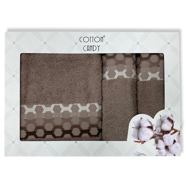 Braune Handtücher mit Mustern 3 Stück - Handtücher