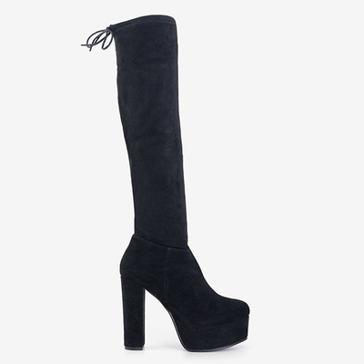 Schwarze hochhackige kniehohe Stiefel von Fagida - Shoes