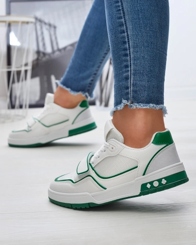 Sportliche Damen-Sneakers in Weiß und Grün Xirrat- Footwear