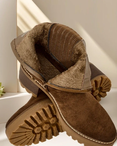 Royalfashion Eco-Wildleder Damen Stiefeletten auf einem Pfeiler Segiag