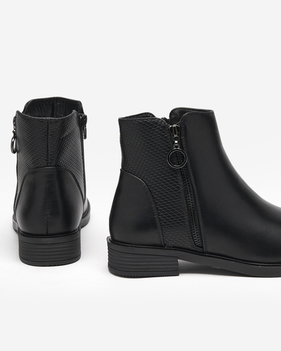 Schwarze Damenstiefel a'al Chelsea Boots mit Prägung Lodik - Schuhe
