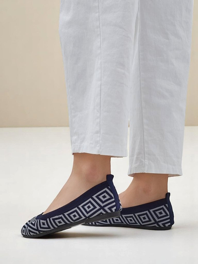 Royalfashion Stoff-Ballerinas für Damen mit geometrischem Print Metric