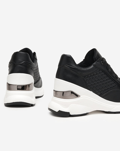 OUTLET Schwarze Sportschuhe für Damen mit Indoor-Keilabsatz Renel - Footwear