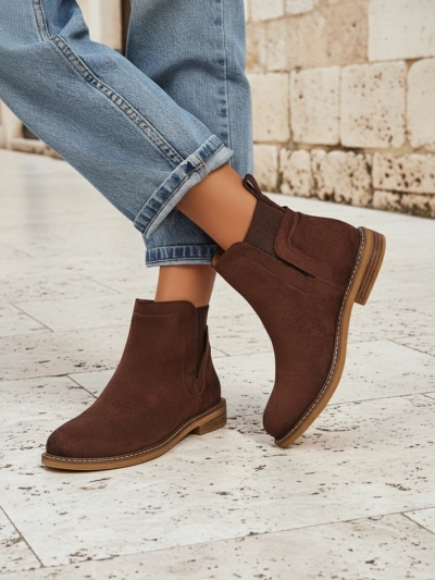 Damen Stiefeletten im Chelsea-Stil aus Öko-Wildleder Veysi