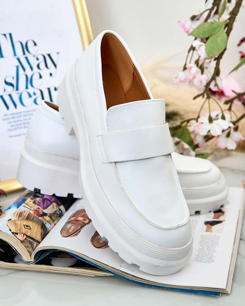 Мокасини Жіночі Aura Білі на Платформі - Елегантні та Зручні, Еко Шкіра