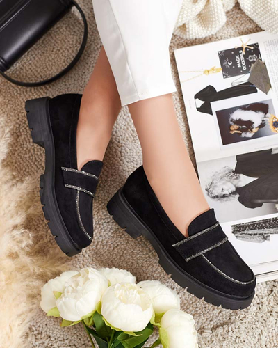 Royalfashion Damen Mokassins mit Zirkonen Eroime