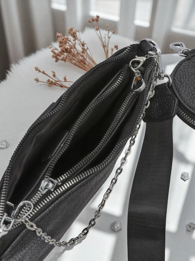 Multifunktionale Damenhandtasche Scylla in Schwarz aus Öko-Leder