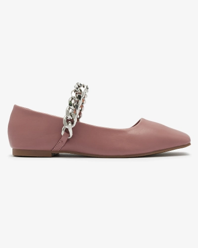 Dunkelrosa Damen Ballerinas mit Kette Serima - Schuhe