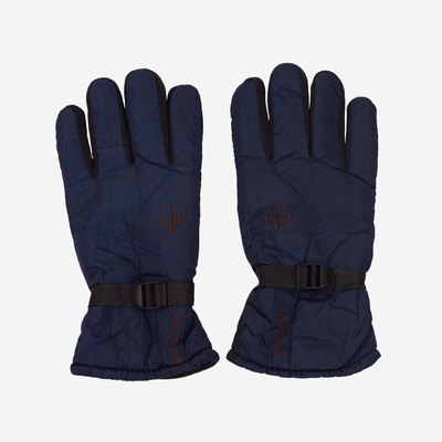 Marineblaue isolierte Herrenhandschuhe mit Handgelenkverstellung - Accessoires