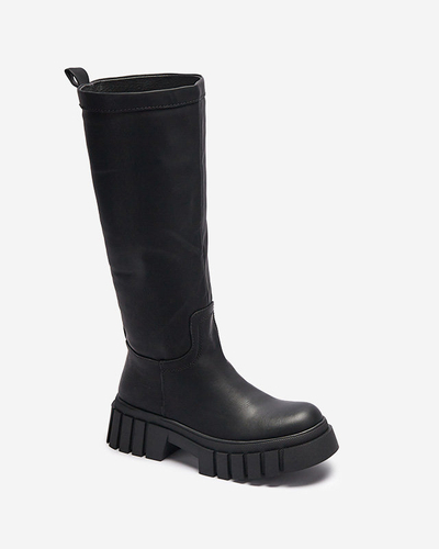OUTLET Schwarze halbhohe Damenstiefel Astaroth - Schuhe