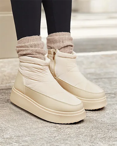 Royalfashion Damen Schneestiefel in beige Farbe Fopinia