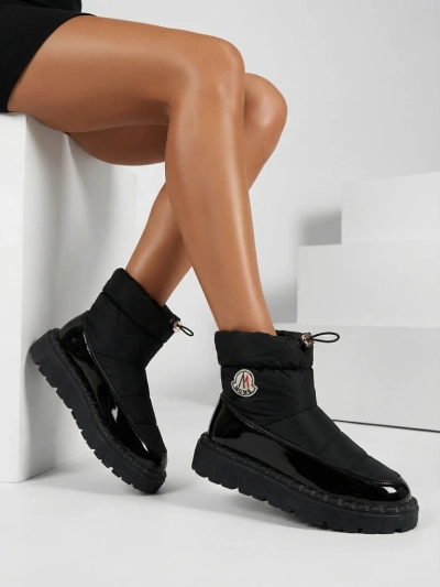 Royalfashion Damen Schlupf-Schneestiefel in schwarzer Farbe Ireda