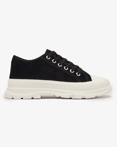 Royalfashion Schwarze Damen Plateau-Sneakers Spollero