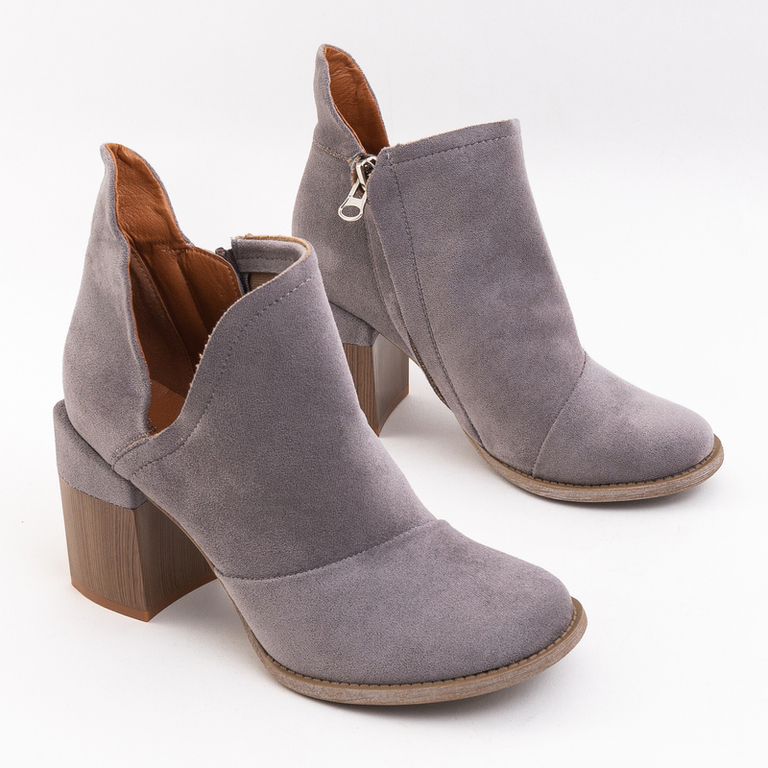 Luna Damen Stiefeletten Taubengrau Leder Elegant für den Herbst