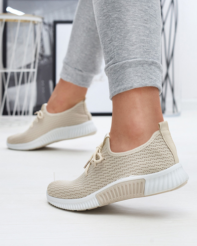 Beige Sportschuhe für Damen aus Stoff Vobbu- Footwear